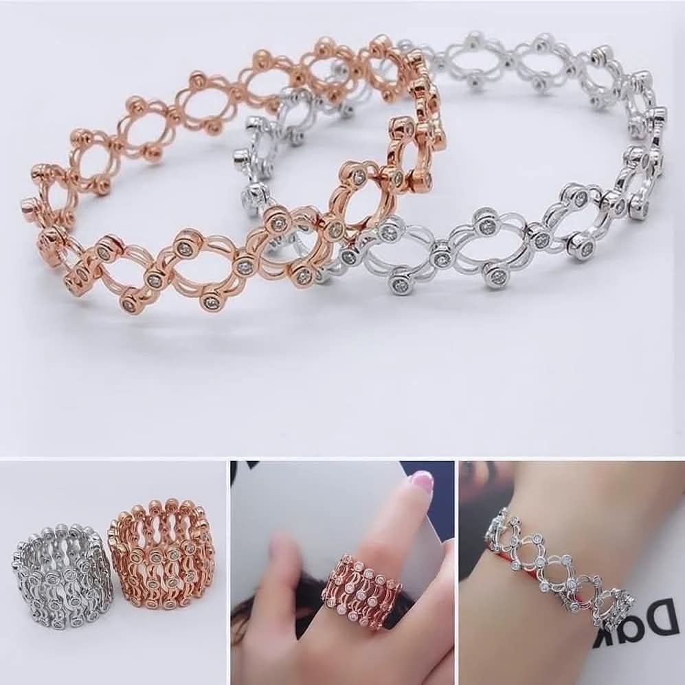 Silver & Gold Stainless Steel 2 in 1 Rectractable Ring Bracelet Telescopic Rings Change Bracelets