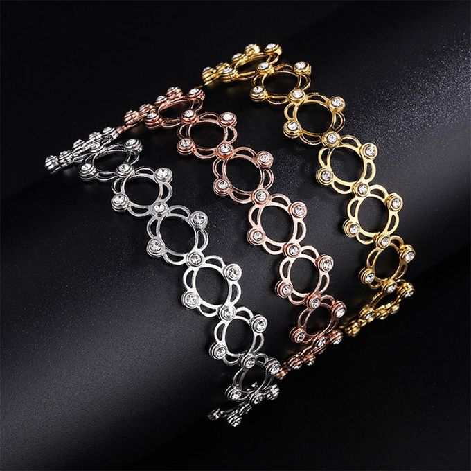 Silver & Gold Stainless Steel 2 in 1 Rectractable Ring Bracelet Telescopic Rings Change Bracelets